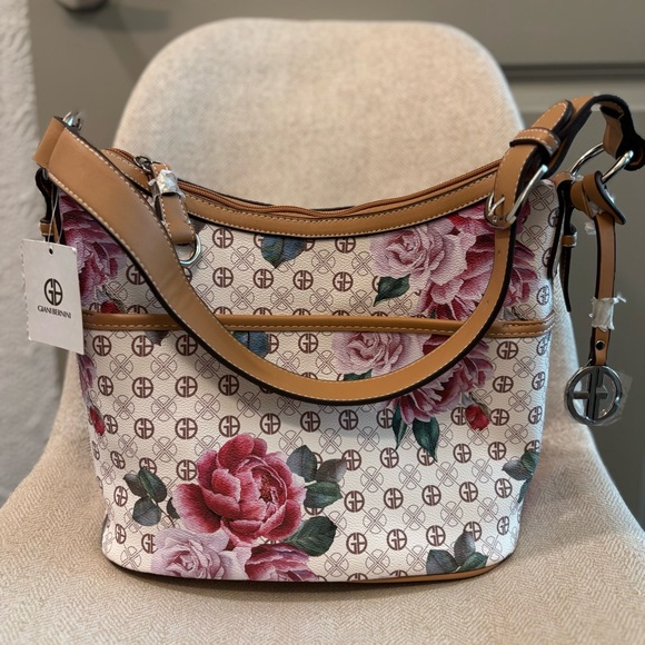 Giani Bernini Signature Peonies Hobo Bag - Picture 3 of 8